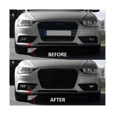 1Pair Honeycomb Mesh Fog Light Frame Air Intake Grille Fog Light Grille Automobile Replacement Accessories for Audi A4 B8.5 2013-2016