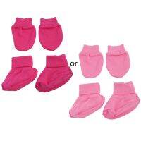 【CW】 2 Pairs No Scratch Mittens Socks Set Anti Scratching Gloves Foot Covers Face for PROTECTION Soft Cotton Hands Foots Ankle D5QA