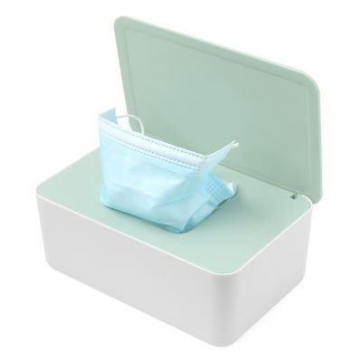 Useful Mask Box Holder with Lid Tissue Paper Storage Box Home Office Face Mask Storage Box Desktop Tissue Mask Storage Case