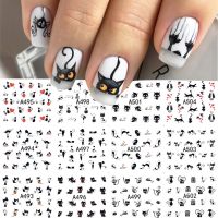 【LZ】 4 or 12 Designs Cute Cat Pattern Watermark Designs Nail Art Stickers Water Transfer Decals Beauty Nails For Decoration LA493-504