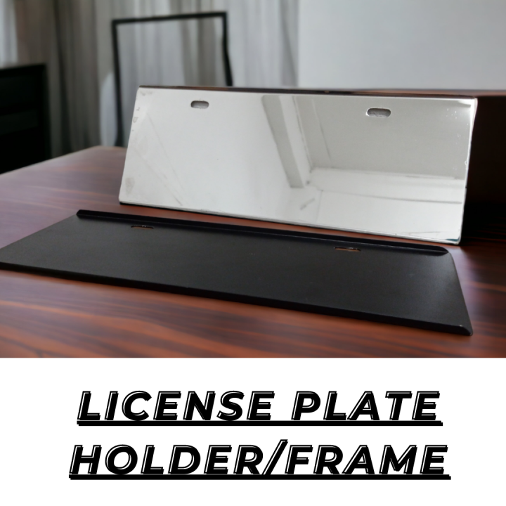 2PIECES Stainless Steel / Black Car Plate Holder with 2pairs of