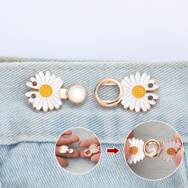 daisy-flowers-alloy-pants-tighten-waist-brooches-buckle-pins-waist-clip-adjustable-snap-detachable-button-for-pants-jeans