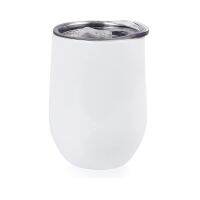 1PC Sublimation Wine Tumbler 12Oz Tumbler Cup Stainless Steel Egg Shape Stemless Wine Glasses With Seal Lid For Wedding Party