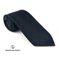 Giorgio Del Sarto Necktie 8.5 cm Black with Fabric Texture เนคไทสีดำมีเท็กเจอร์