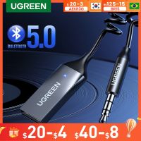 「 ANN Hardware 」อะแดปเตอร์บลูทูธ UGREEN Aux,อะแดปเตอร์รถยนต์ไร้สายตัวรับสัญญาณ USB เป็นแจ็ค3.5มม. ไมโครโฟนแฮนด์ฟรีเสียงเพลงสำหรับลำโพง