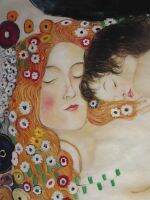 ☬❃❈ Gustav Klimt แม่และเด็ก Art ฟิล์มพิมพ์ผ้าไหมโปสเตอร์ Home Wall Decor 24x36inch