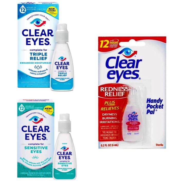 Clear Eyes / Eye Drops / For Redness, Sensitive & Tripple Action Relief