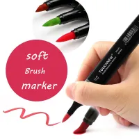 TOUCHNEW ชุดปากกามาร์กเกอร์ Soft Brush Markers Dual Tips 1 สีแอนิเมชั่นสำหรับคนรักศิลปะ Manga Drawing Sketching Art Supplies-zptcm3861