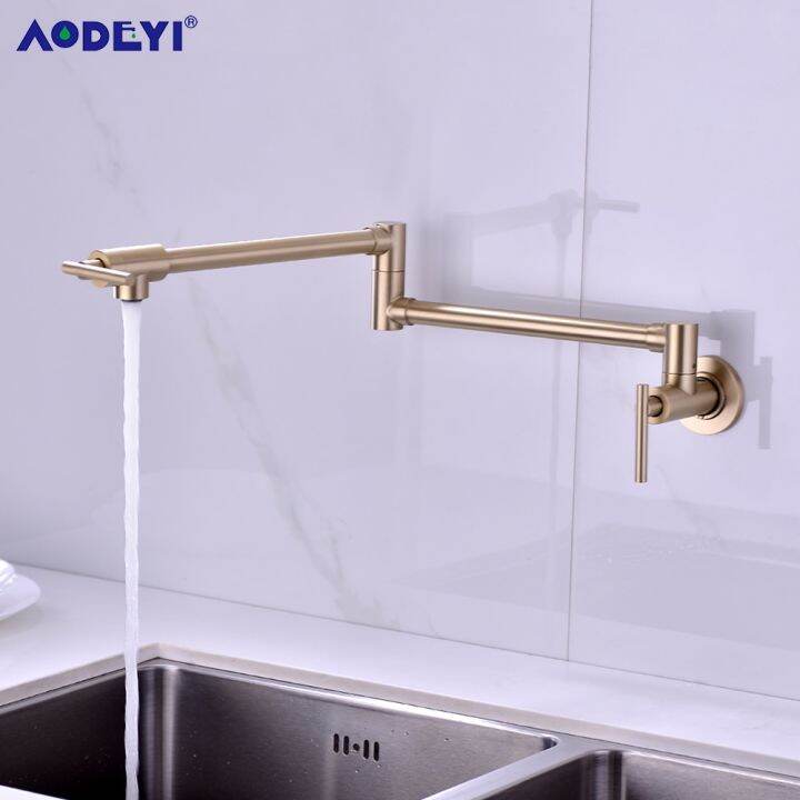 Pot Filler Tap Wall Mounted Foldable Kitchen Faucet Single Cold Single