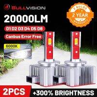 Bullvision D1S LED ไฟหน้า HID D2S D3S D4S D5S D8S D1R D2R D3R Turbo LED 20000LM สองด้าน CSP Chip 6000K สีขาวปลั๊กและเล่น