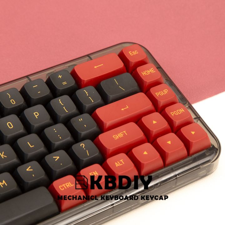 kbdiy-150คีย์-ชุดโปรไฟล์-csa-กุญแจหมวกตัวครอบปุ่มคีย์บอร์ดสีย้อมแดงย่อยสีดำสำหรับสวิตช์-mx-คีย์เกมคีย์บอร์ดเชิงกล-diy-ที่กำหนดเอง