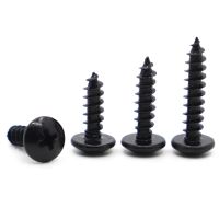 10/50pcs M3 M3.5 M4 M5 M6 Black Cabon Steel Phillips Truss Head Cross Recessed Mushroom Head Self Tapping Screws