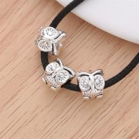 10Pcs/Set Pandora Style Owl Large Beads for Womens Charm Bracelet Necklace DIY Jewelry Making Supplies Spacer Beaded