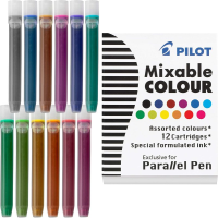 Japan PILOT 12สีตลับหมึกสีเติมหมึกสำหรับ Fountain ปากกาหมึก Non-Carbon Cartridge พิเศษสำหรับ Parallel Fountain Pen