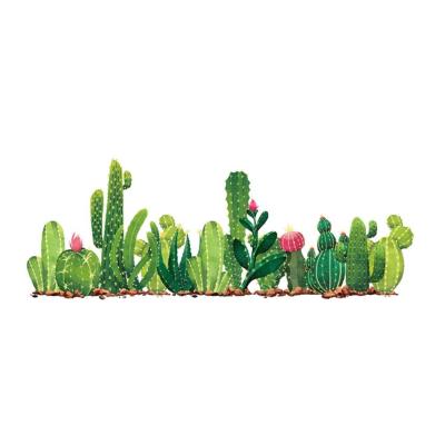 30*90cm Wall Stickers Cactus Green Plant Wall Sticker Self-Adhesive Home Decoration Paper A4M6