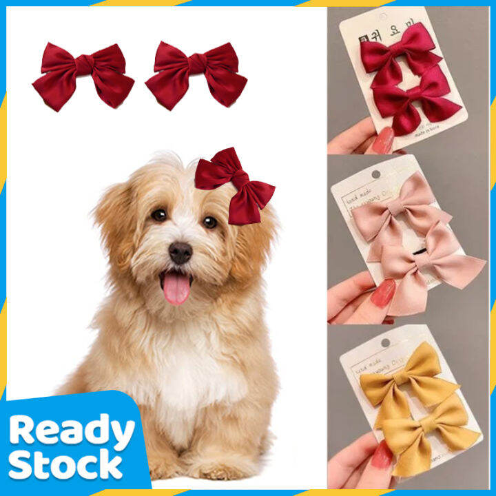 Pet Bows Dog Puppy Hair Bows Grosgrain Ribbons with Metal Clips, Cute
