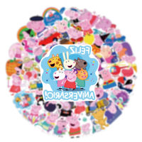 พร้อมส่งในไทย!!New Peppa Pig Cute anime เปปป้าพิก คานาเฮ  sticker สติกเกอร์ 50แผ่น