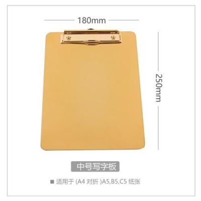 Gold Stainless Steel File Folder Writing Pad Menu Folder Information Folder Clip Board Clipboard A4 Paper Holder Office Board