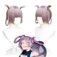 Vampire Nazuna Nanakusa คอสเพลย์วิกผม Yofukashi No Uta Call Of The Night ผมสีชมพู ids สั้น Zig-Zag หนังศีรษะฮาโลวีน Headwear