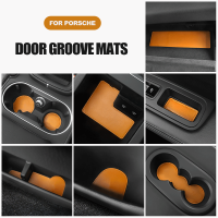 For Porsche macan panamera PU Leather Cup Coaster Door Groove Mat Pad Interior decoration damping Mats Car Accessories