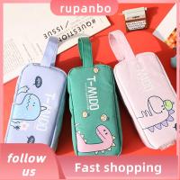 RUPANBO039392692เครื่องเขียนผ้าใบกระเป๋าเก็บของกระเป๋าดินสอพกพาความจุขนาดใหญ่คุณภาพสูงมัลติฟังก์ชันที่เก็บเครื่องเขียนนักเรียน