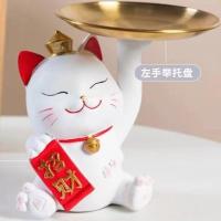 High-end Lucky Cat New 2022 Lucky Ornament Home Wangzhai Large Ornament Home Decoration Entrance Key Storage