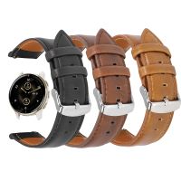 ▦❅ 18mm 20mm 22mm Leather Watch Band For Garmin Venu 2 2S Sq Women Men Wrist Bracelet Strap For Vivoactive 3 4 4S Correa