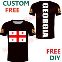 Georgia T Shirtcustom Men Red Cross Flag Black T Shirts Whitet Shirt Custom Couple Clothing Gildan