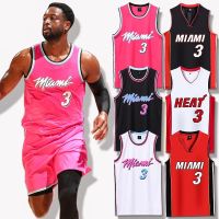 ยอดนิยม เสื้อกีฬาแขนสั้น ลายทีม Nba Miami Heat 3 WADE WADE ชุดยูนิฟอร์มบาสเก็ตบอล 3 City Edition สามารถปรับแต่งได้ สไตล์สปอร์ต สําหรับผู้ชาย และผู้หญิง