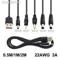 ❇  0.5M 1M 2M USB type A Male to DC 2.5 3.5 1.35 4.0 1.7 5.5 2.1 5.5 2.5mm Jack plug extension power cord supply cable connector