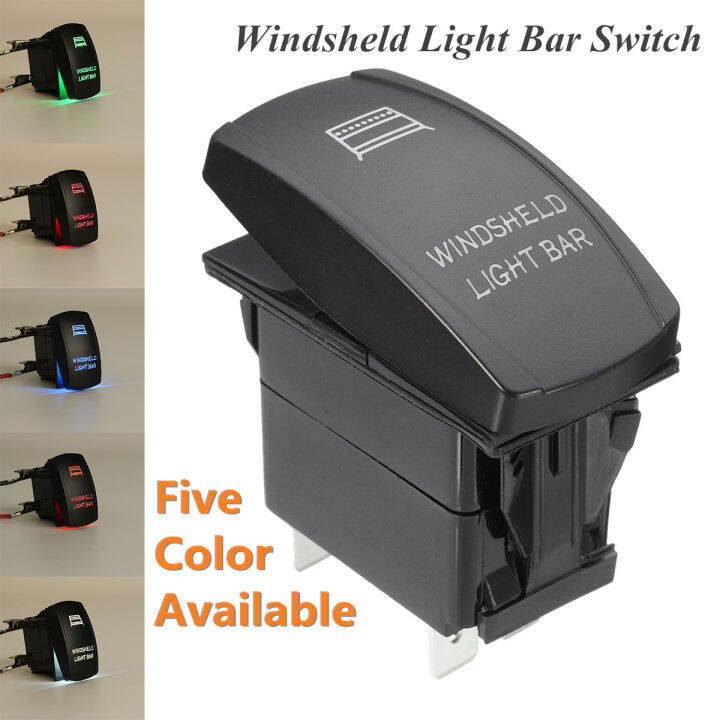 1pcs 12V 20A 5 Pin Windshield Switch ONOFF Waterproof Rocker LED Push