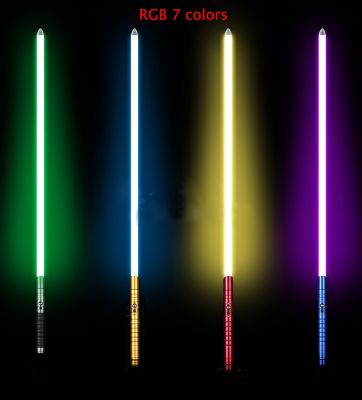 80Cm RGB 7สีโลหะ Lightsaber ของเล่นดาบเลเซอร์หนักต่อสู้เสียงประกอบ2-In-1 Lightsaber เล่นบทบาทเวทีอุปกรณ์ประกอบฉาก