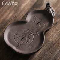 Retro Purple Clay Tea Table Water Cup Draining Storage Holder Ceramic Tea Tray Simple Household Teahouse Tools