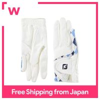 FootJoy ถุงมือกอล์ฟ22สุภาพสตรี EComfort สีขาว/น้ำเงิน19ซม.