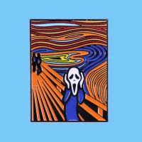 AD2615 Horror Movie Scream Enamel Pin Oil Painting Lapel Pins for Backpacks Badges Brooch on Clothes Halloween Accessories Gift Fashion Brooches Pins