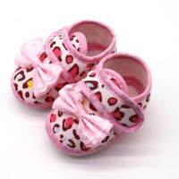 【hot】！ New Childrens Shoes Baby Leopard Print Bow Prewalker Soft Sole Sandals Kids