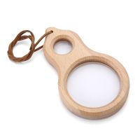 XHLXH Baby Kindergarten Supplies Observation Class Teaching Glass Montessori Materials Microscope Wood Magnifier Magnifying Glass Natural Magnifier