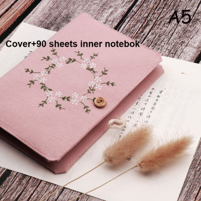 Sharkbang A5 A6 Cotton Embroid Loose-Leaf Notebook Journals Agenda Cloth Wreath Hand-Book Dairy Kawaii School Stationery
