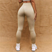 Plus Size Ribbed Waistband Push Up Leggings Women Seamless Leggings for Fitness Sports Workout Gym Running Tights Yoga Pants