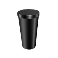 Black Press Type Waterproof Cup Type Car Trash Can With Open Lid