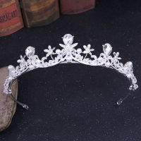 Amart เจ้าสาวคริสตัล Tiaras มงกุฎทองหูฟัง Rhinestone อุปกรณ์ผมจัดงานแต่งงานเย็นผมเครื่องประดับ