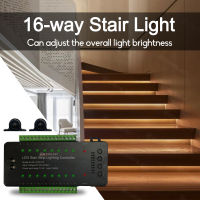 LED Stair Step Motion Sensor Light 16-way Controller Dimming Indoor Motion Night light 12V24V Flexible Home Ambient Lighting