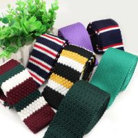 Men 39;s Colorful Tie Knit Knitted Ties Necktie Cross Striped Solid Color Narrow Slim Skinny Woven Plain Cravate Narrow Neckties