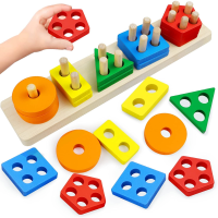 Boys and Girls Montessori Toys Preschool Childrens Educational Toys Color Recognition Geometric Shape Classifier Learning