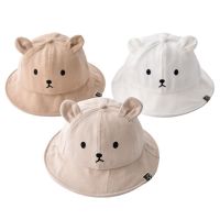 ◊ Spring Summer Baby Kid Bucket Hat Cute Bear Ear Newborn Panama Cap Solid Color Outdoor Beach Kids Baby Boy Girl Sun Hats Bonnet