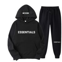 Essentials Autumn Winter Men Women Hooded Sweatshirt Suit Pure Cotton Couple Jogging Sweatshirts Oversized Streetwear Tracksuit