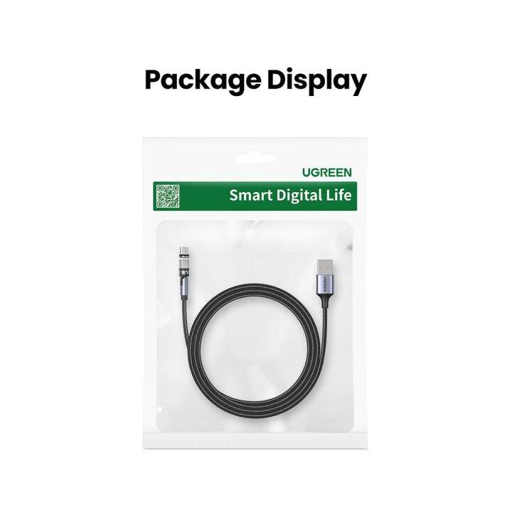 ugreen-สายชาร์จ-usb-แม่เหล็ก-หมุนได้-540-องศา-micro-usb-type-c-สําหรับชาร์จศัพท์