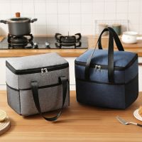 ☊❈❣ Insulated Lunch Box Men Women Travel Portable Camping Picnic Bag Cold Food Cooler Thermal Bag Kids Insulated Case with Strap2023