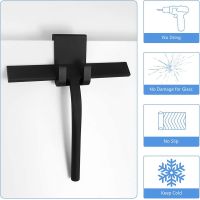 2X Shower Squeegee, Silicone Window Squeegee Black Wiper Without Drilling Shower Cleaner with Hanging Hook