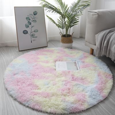 【CC】▩  Round Fluffy Area Rug Bedroom Soft Shaggy Anti-slip Floor коврик для ванной на пол